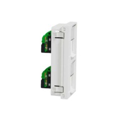 Soporte blanco para 2 conectores RJ-45 Keystone New Unica System+ NU946218