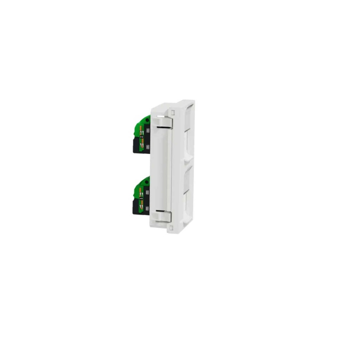 Soporte blanco para 2 conectores RJ-45 Keystone New Unica System+ NU946218