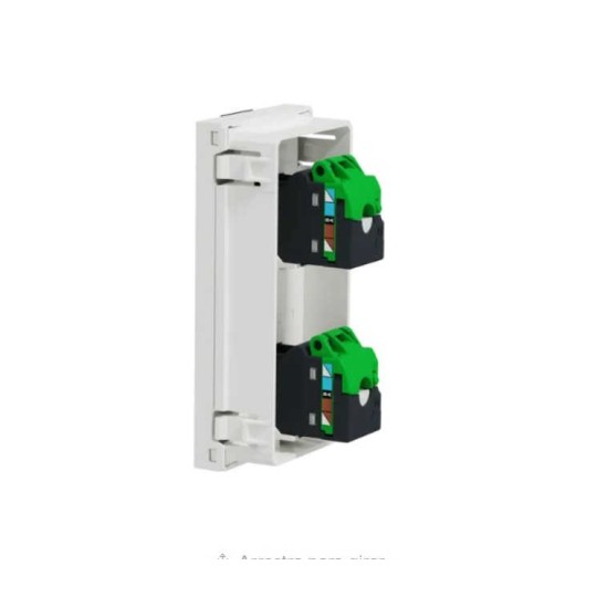 Soporte blanco para 2 conectores RJ-45 Keystone New Unica System+ NU946218