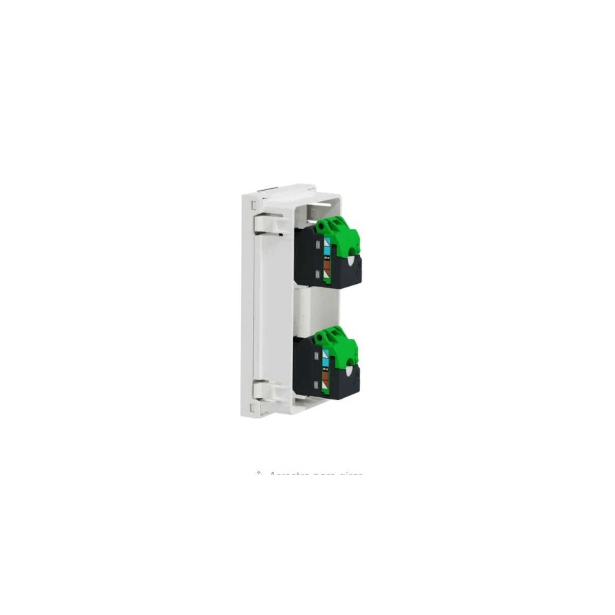 Soporte blanco para 2 conectores RJ-45 Keystone New Unica System+ NU946218