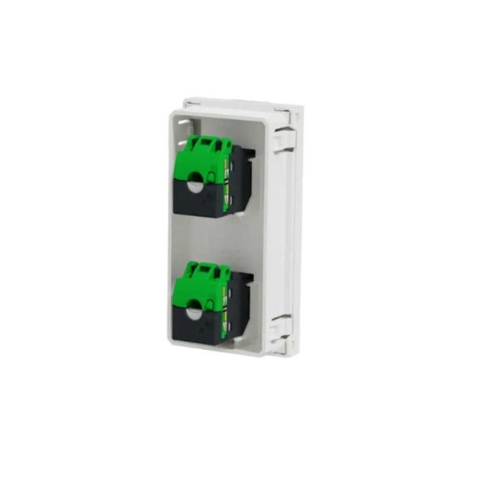 Soporte blanco para 2 conectores RJ-45 Keystone New Unica System+ NU946218