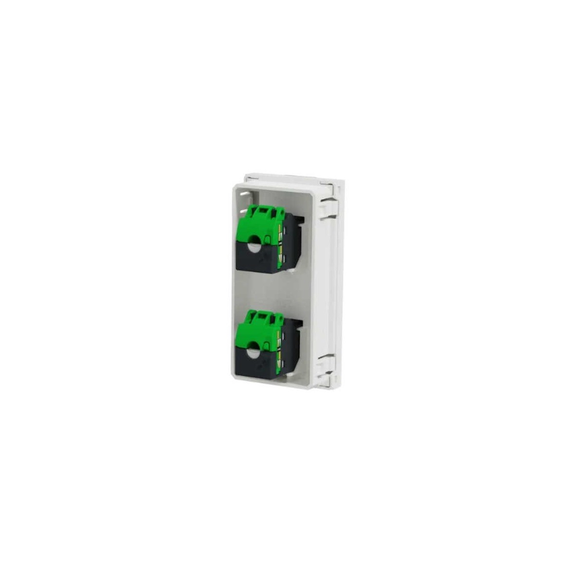 Soporte blanco para 2 conectores RJ-45 Keystone New Unica System+ NU946218