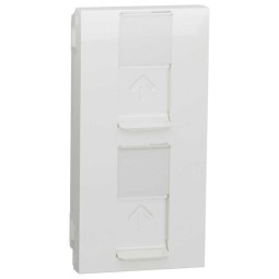Soporte blanco para 2 conectores RJ-45 Keystone New Unica System+ NU946218