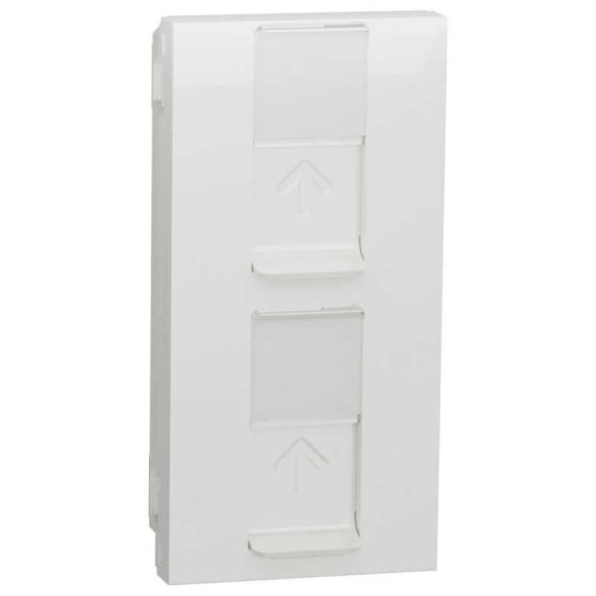 Kit puesto de trabajo empotrar 3 filas 4 schukos y 2 RJ45 blanco New Unica System+