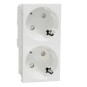 Kit puesto de trabajo superficie 3 filas 4 schukos y 2 RJ45 blanco New Unica System+