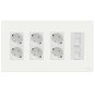 Kit puesto de trabajo superficie 4 filas 6 schukos y 2 RJ45 blanco New Unica System+