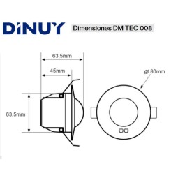 Detector movimiento esclavo DM SEN T03 techo 360º 230V 6 metros Dinuy