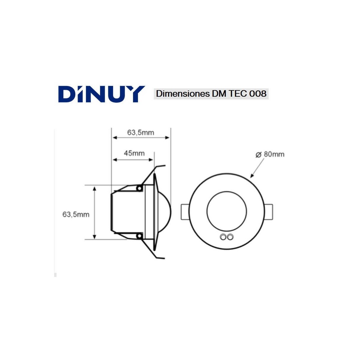 Detector movimiento esclavo DM SEN T03 techo 360º 230V 6 metros Dinuy