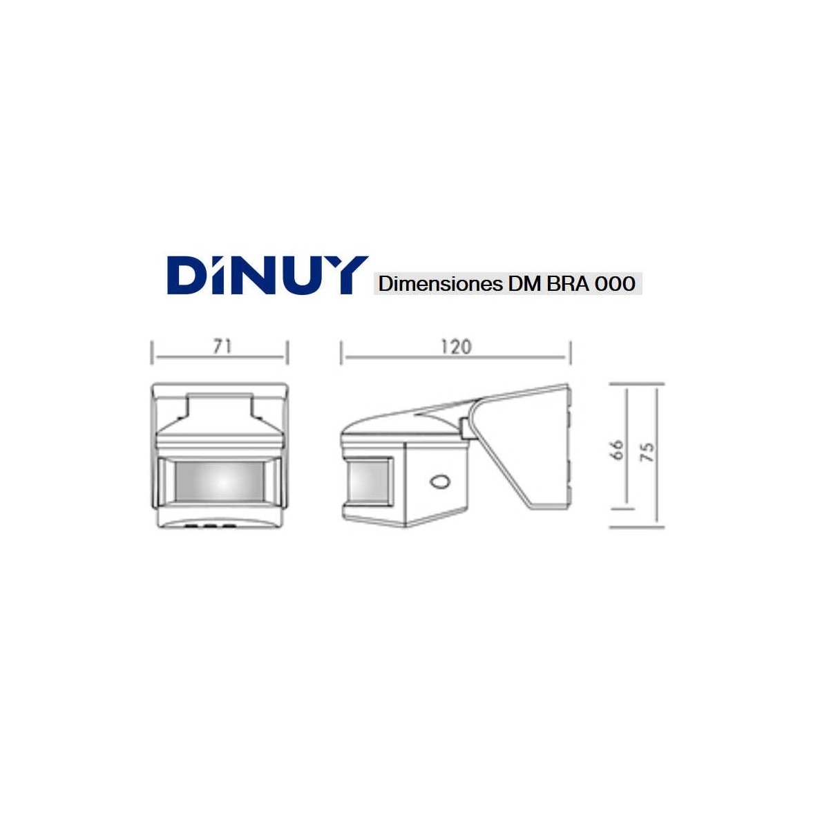Detector movimiento DM SUP 000 pared 180º 230V 12 metros Dinuy