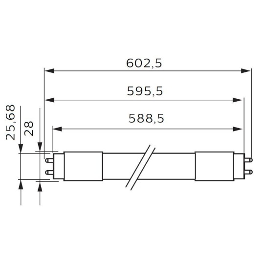 Tubo Led 600mm 4000K Blanco Neutro T8 G13 Philips CorePro LEDtube 8W/840