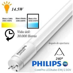 10 Tubos Led 1200mm Blanco Frio 14.5W T8 G13 Philips CorePro