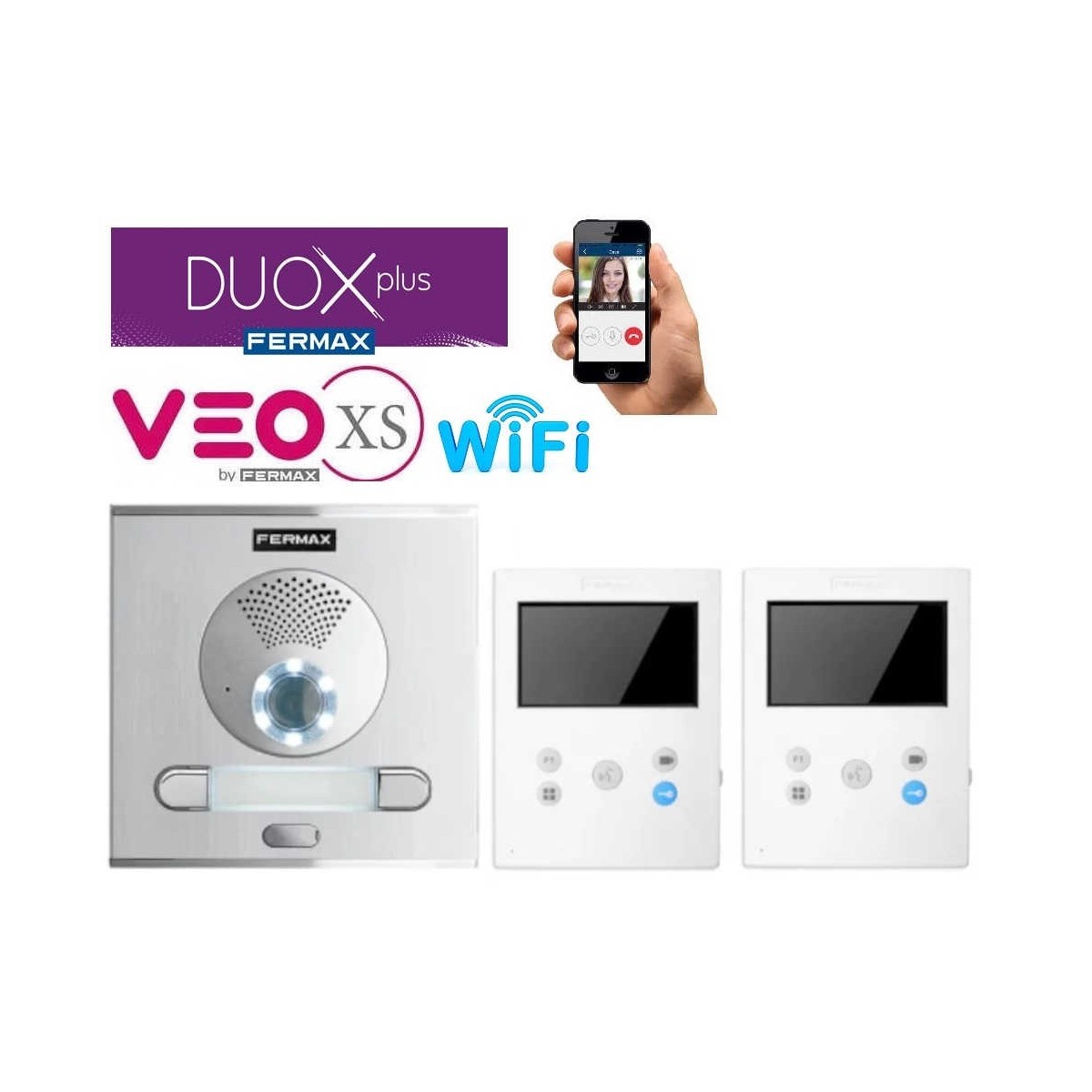 Videoportero color Wifi con 2 llamadas y monitores VEO-XS DUOX PLUS Fermax 94521
