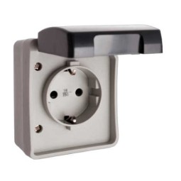 Caja estanca Simon 44 Aqua tapa articulada IP55 mecanismos Simon 27