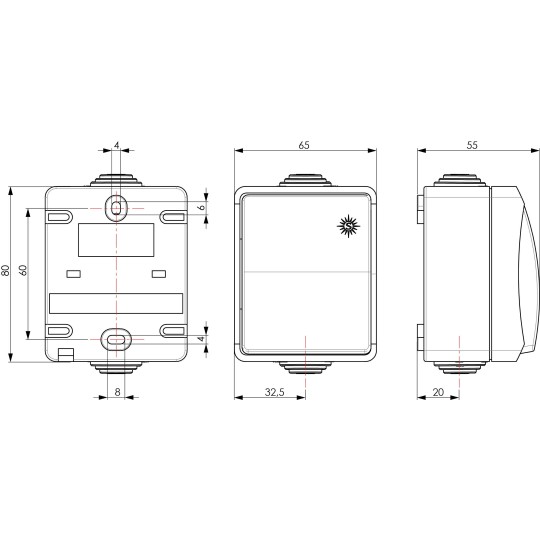 Caja estanca Simon 44 Aqua tapa articulada IP55 mecanismos Simon 27