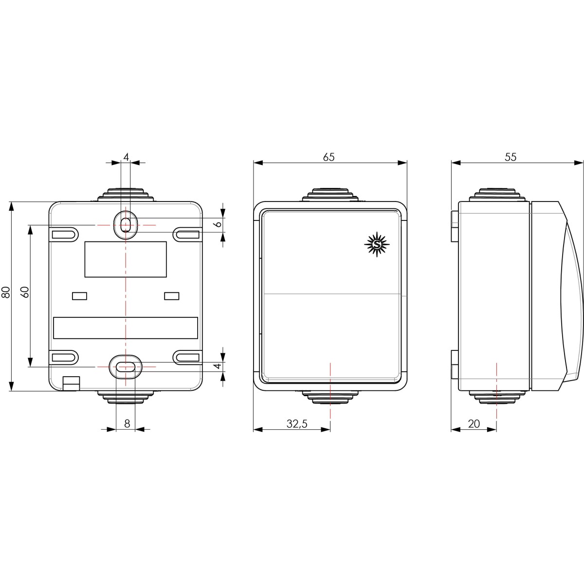 Caja estanca Simon 44 Aqua tapa articulada IP55 mecanismos Simon 27