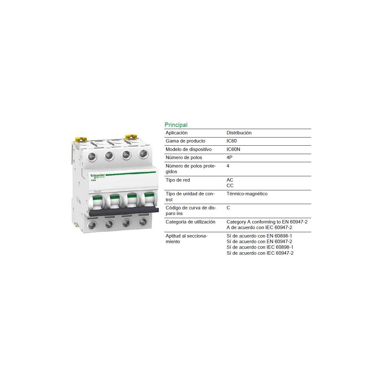 Magnetotermico 4P 16A Curva C 6KA Schneider Electric