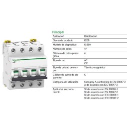 Magnetotermico 4P 40Amp Curva C 6KA A9F79440 Schneider Electric