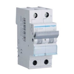 Magnetotermico 1P+N 20A Curva C 6KA Hager MN520V