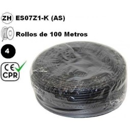 Cable flexible 1x2.5mm2 negro libre halogenos 750v CE CPR 100 Metros