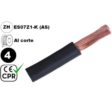 Cable flexible 1x2.5mm2 negro libre halogenos 750v CE CPR Al Corte