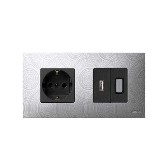 Funda Intercambiable para marco 2 elementos Gris Helios Simon 27 Play