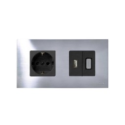 Funda Intercambiable para marco 2 elementos Inox Simon 27 Play