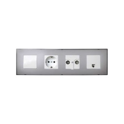 Funda Intercambiable para marco 4 elementos Gris Translucido Simon 27 Play