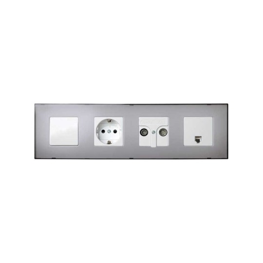 Funda Intercambiable para marco 4 elementos Gris Translucido Simon 27 Play