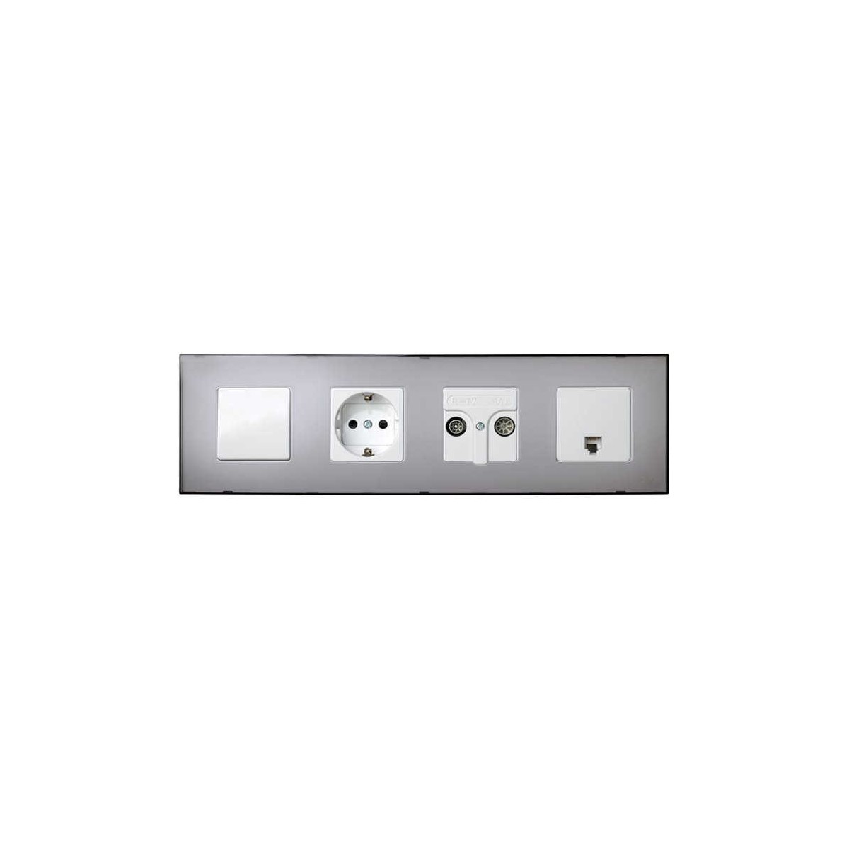 Funda Intercambiable para marco 4 elementos Gris Translucido Simon 27 Play