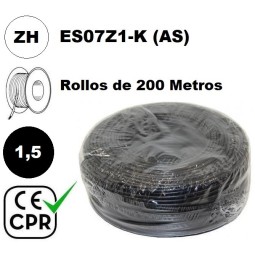 Cable flexible 1x1.5mm2 azul libre halogenos 750v CE CPR 100 Metros