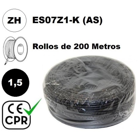 Cable flexible 1x1.5mm2 azul libre halogenos 750v CE CPR 100 Metros