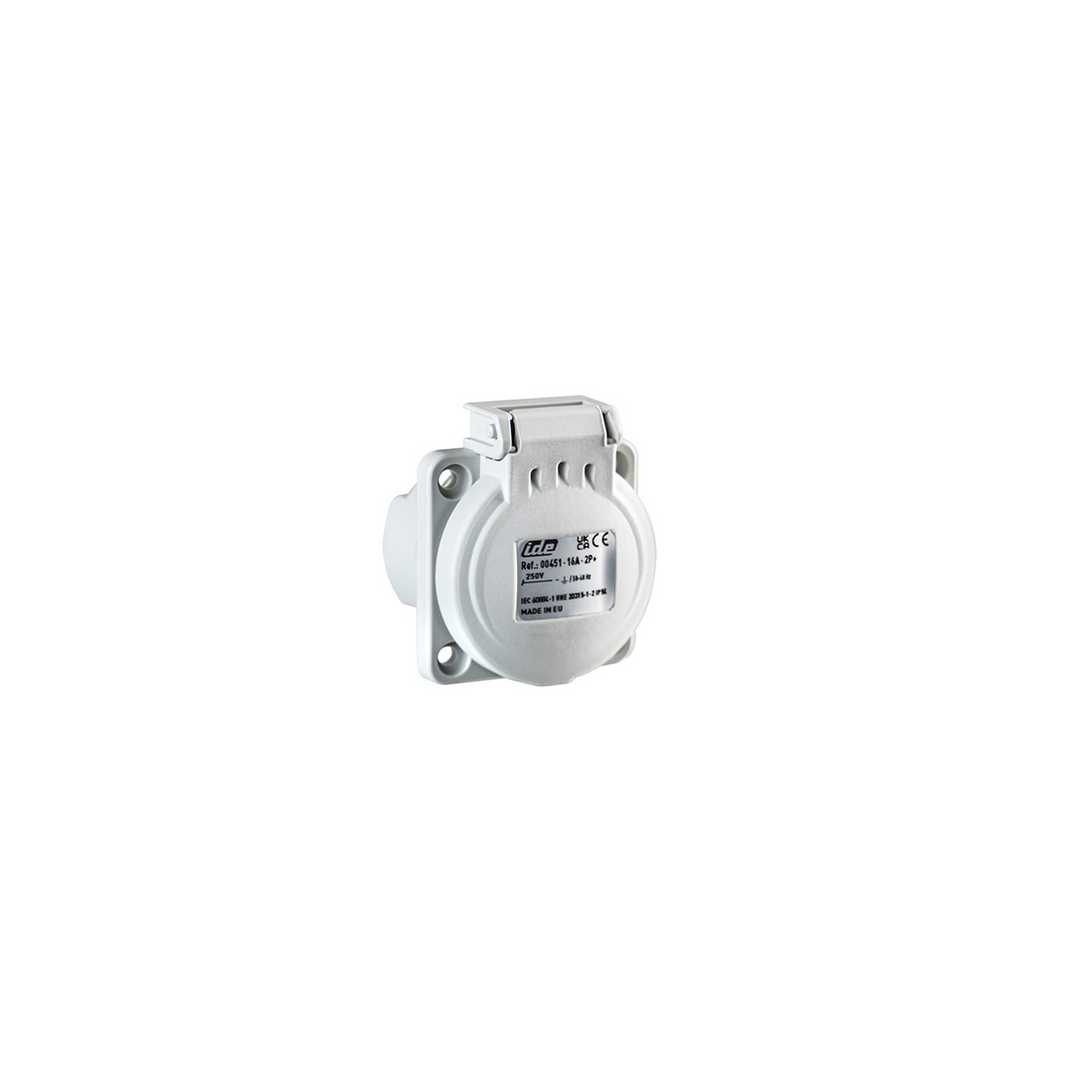 Base schuko trascuadro 2P+T 16A 230V gris Ide 00451