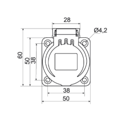 Base schuko trascuadro 2P+T 16A 230V gris Ide 00451