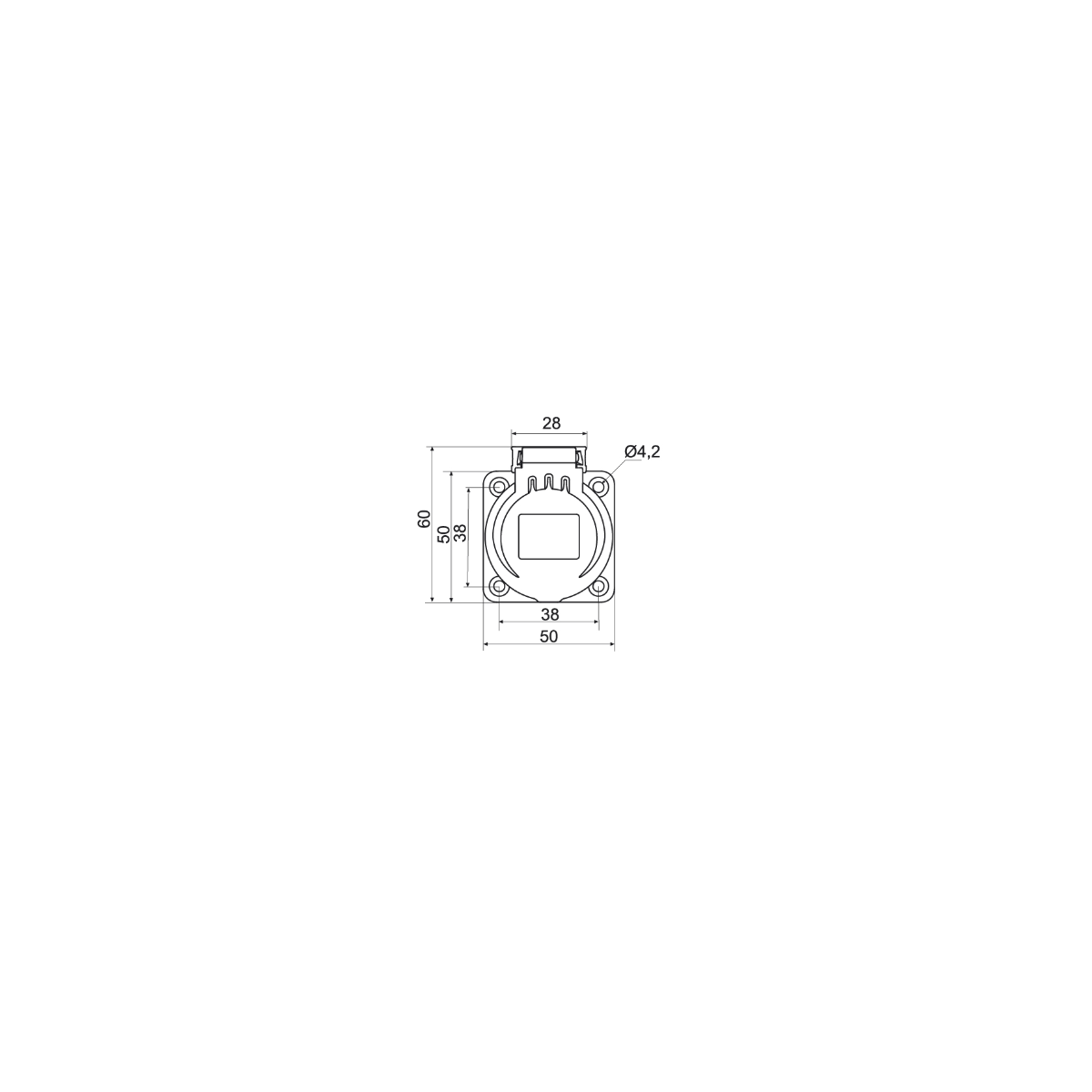 Base schuko trascuadro 2P+T 16A 230V gris Ide 00451