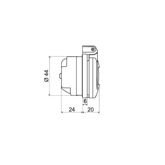 Base schuko trascuadro 2P+T 16A 230V gris Ide 00451