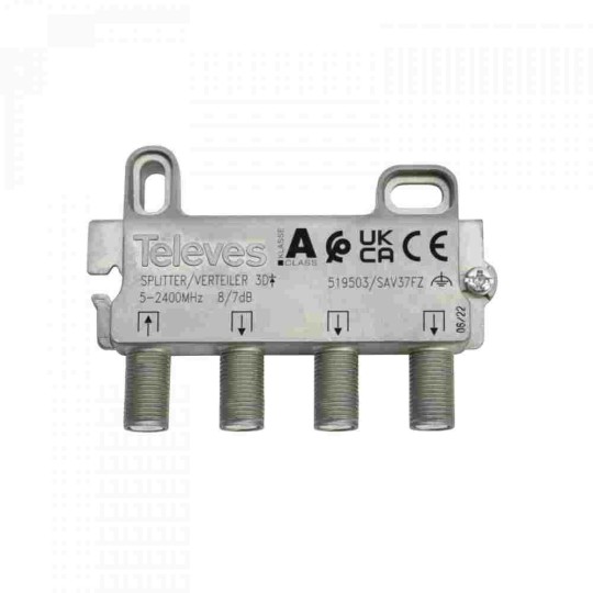 Repartidor 3 Salidas 5/2400MHz 8/7dB F Televes 519503