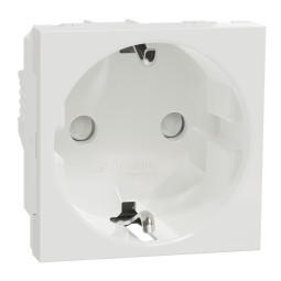 Enchufe schuko Blanco 16A New Unica Schneider NU303718