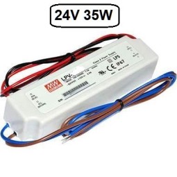 Fuente alimentacion 24V DC 1.5A 35W IP67 Mean Well LPV-35-24