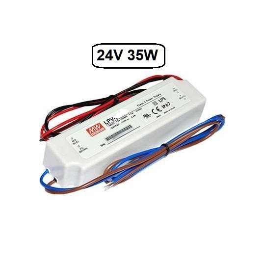 Fuente alimentacion 24V DC 1.5A 35W IP67 Mean Well LPV-35-24