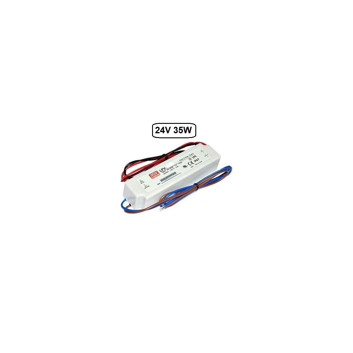 Fuente alimentacion 24V DC 1.5A 35W IP67 Mean Well LPV-35-24