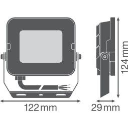 Proyector LED Exterior Slim 20W Negro Luz Blanco Calido Ledvance