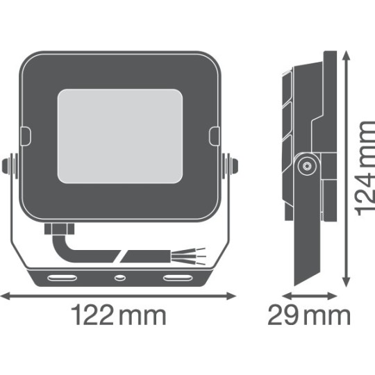 Proyector LED Exterior Slim 20W Negro Luz Blanco Calido Ledvance