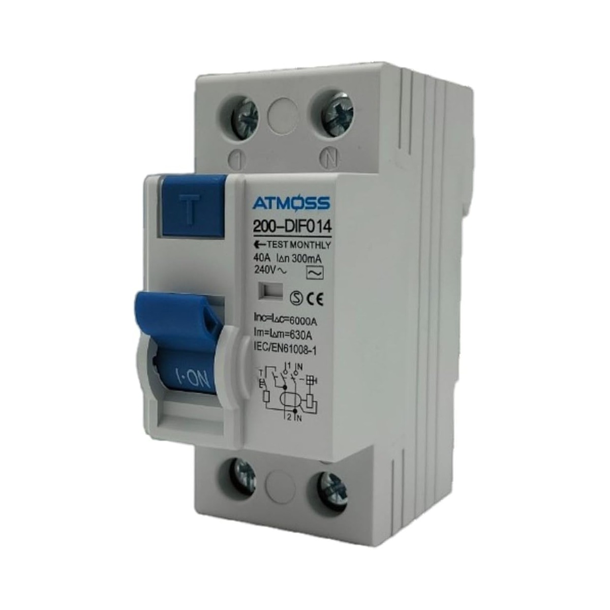 Diferencial 2P 40A 300mA Tipo AC 6kA ATMOSS 200-DIF014