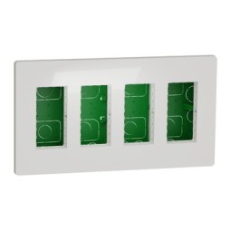 Puesto de trabajo empotrar 4 filas blanco New Unica System+ NU174418