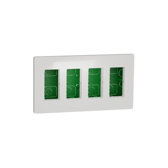 Puesto de trabajo empotrar 4 filas blanco New Unica System+ NU174418