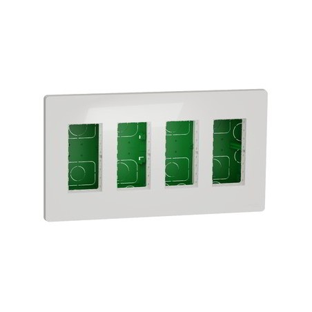 Puesto de trabajo empotrar 4 filas blanco New Unica System+ NU174418