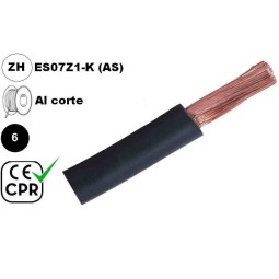 Cable flexible 1x6mm2 negro libre halogenos 750v CE CPR