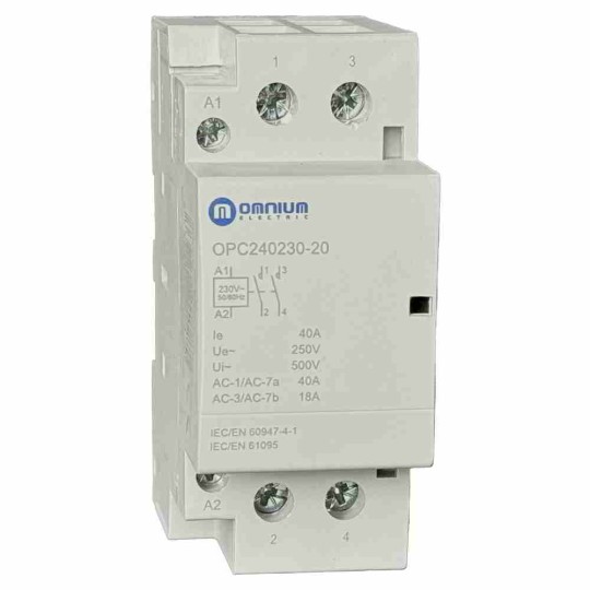 Contactor riel 2NA 40A Bobina 230/240V OPC240230 Omnium
