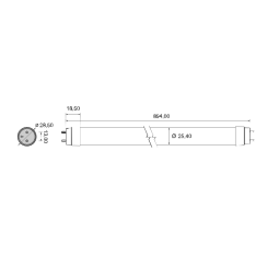 Tubo Led 900mm Blanco Frio 15W T8 G13