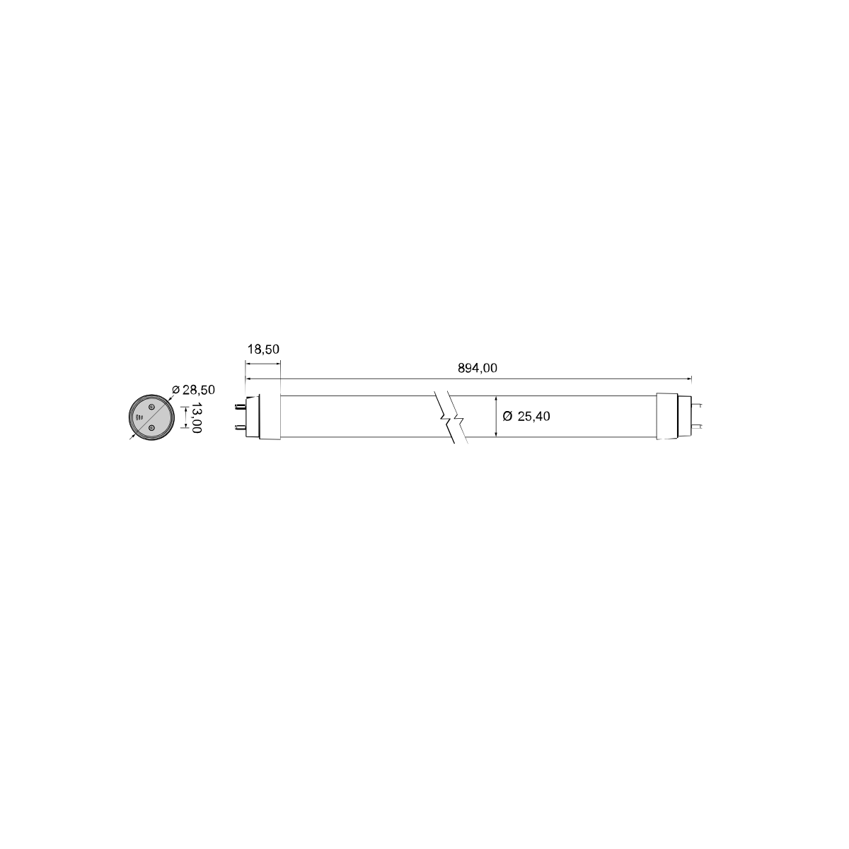 Tubo Led 900mm Blanco Frio 15W T8 G13